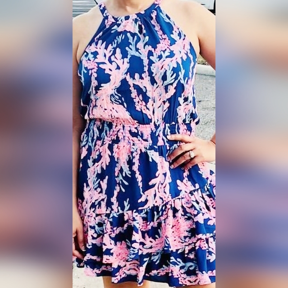 Lilly Pulitzer Ruffled Halter Dress, Sz 10